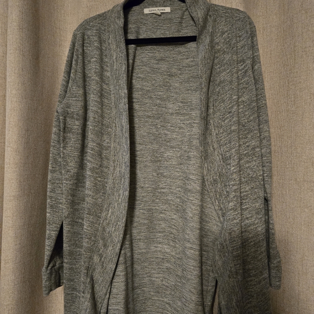 Lynn Ryan Gray Open-Front Cardigan Sweater